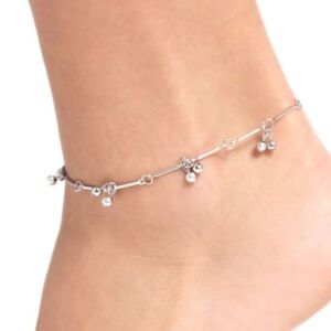 paparazzi Silver Dainty Bell Charm Anklet